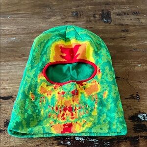 Neon Green Skull Balaclava Ski Mask